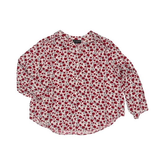 Blouse Ls By Lane Bryant In Red & White, Size:1X