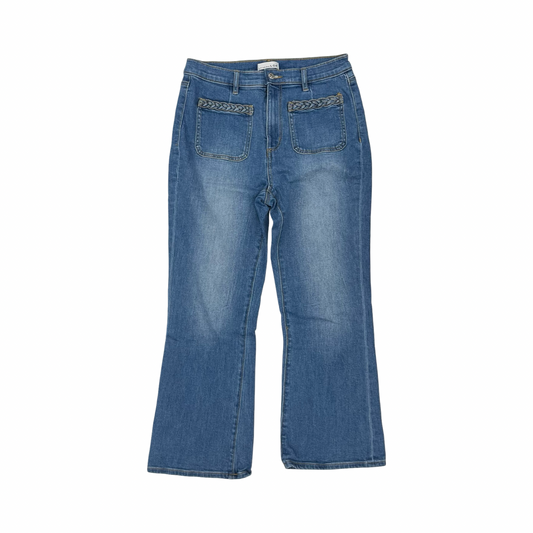 Jeans Cropped By Loft In Blue Denim, Size:6