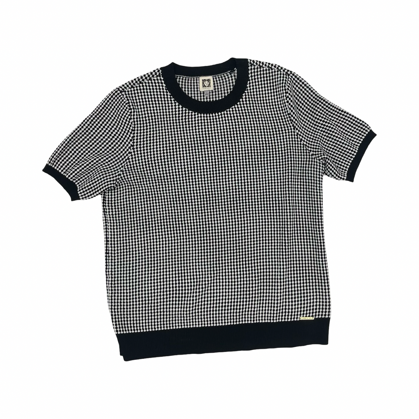 Sweater Ss By Anne Klein In Black & Cream, Size:L