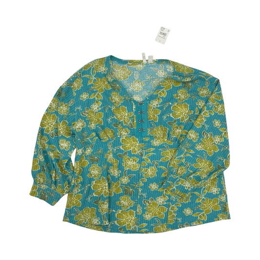 Top Ls By Cato In Blue & Green, Size:Xl