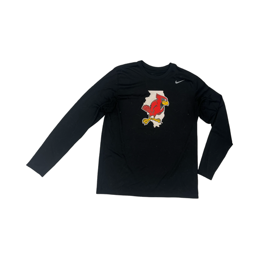 Athletic Top Ls Collar By Nike In Black, Size:L