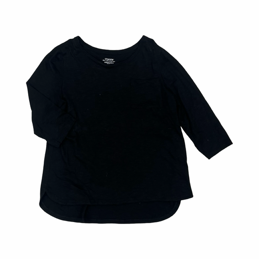 Top 3/4 Sleeve Basic By Chicos In Black, Size:L