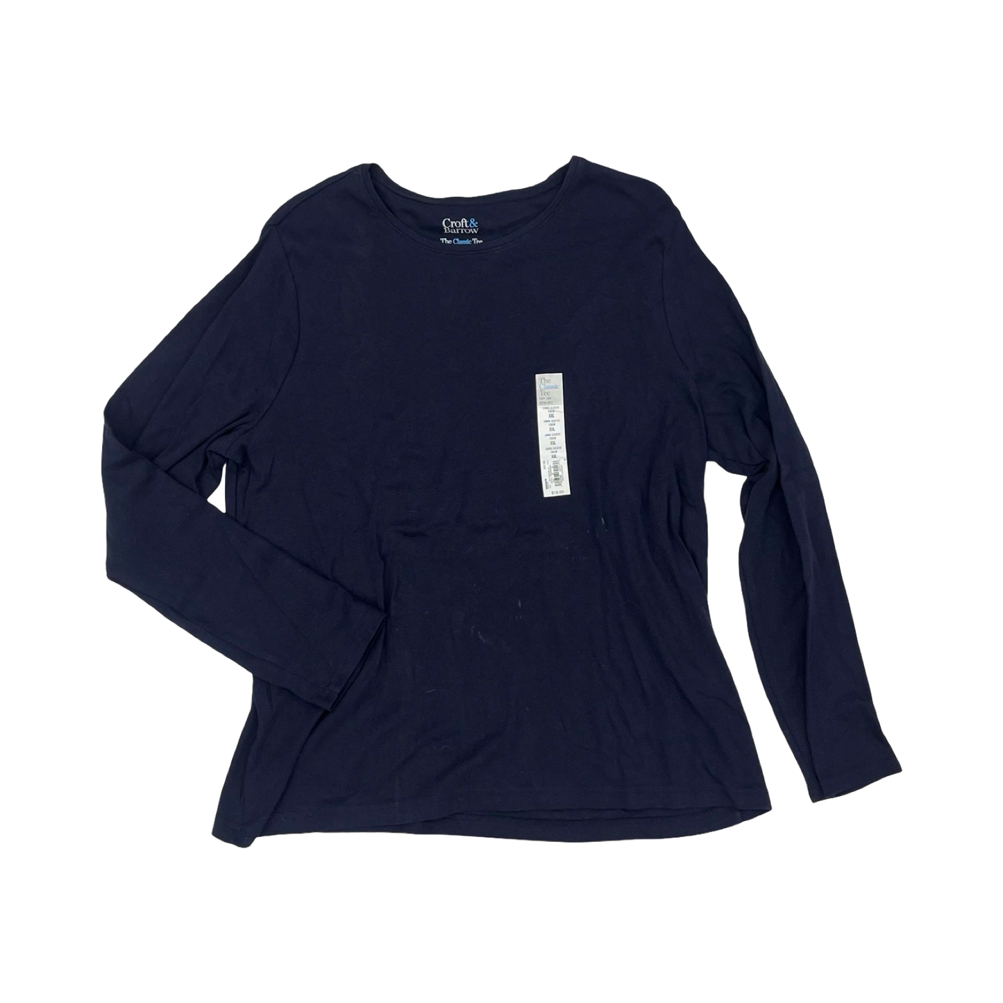 Top Ls Basic By Croft And Barrow In Navy, Size:Xxl