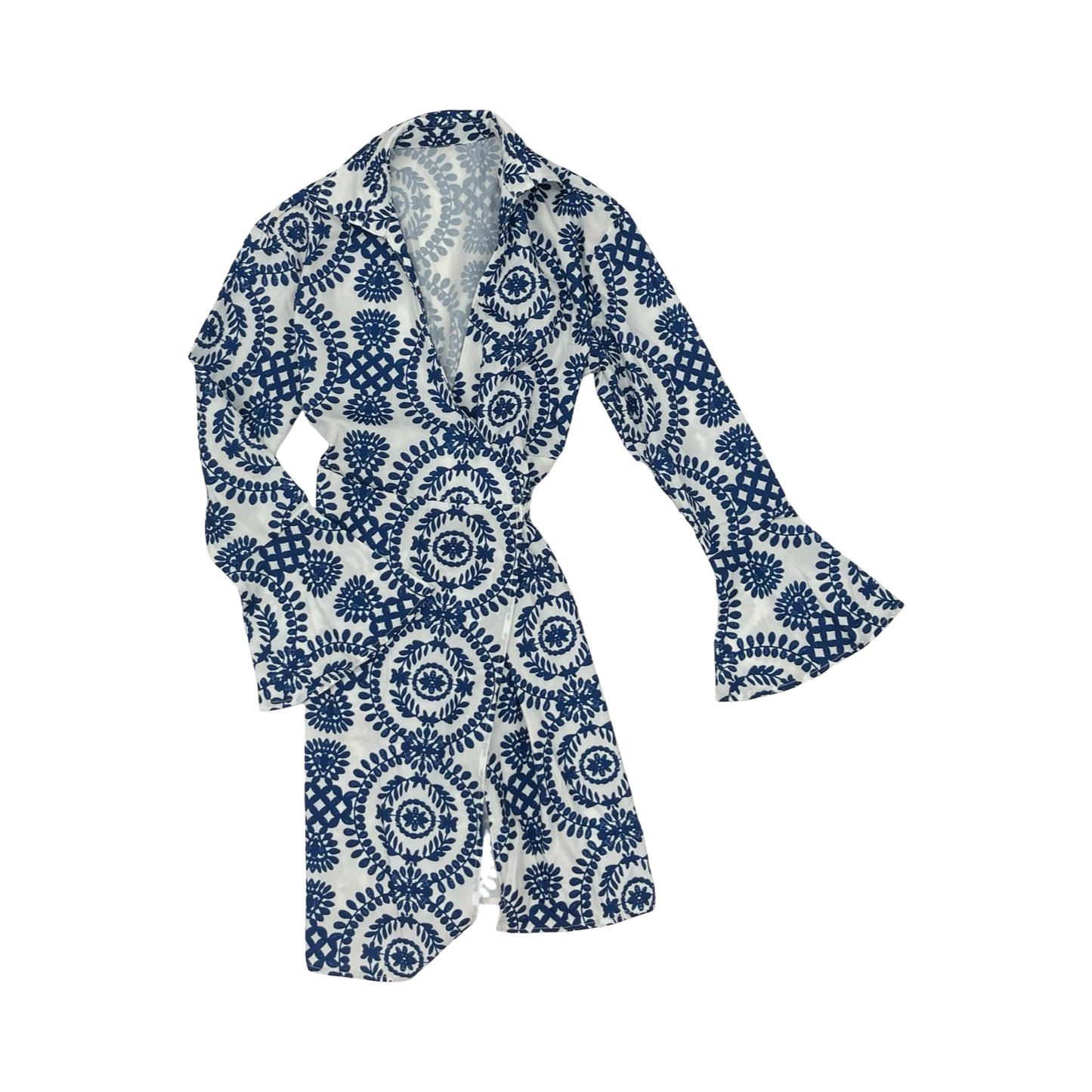 Dress Casual Short By Cmf In Blue & White, Size:Xs