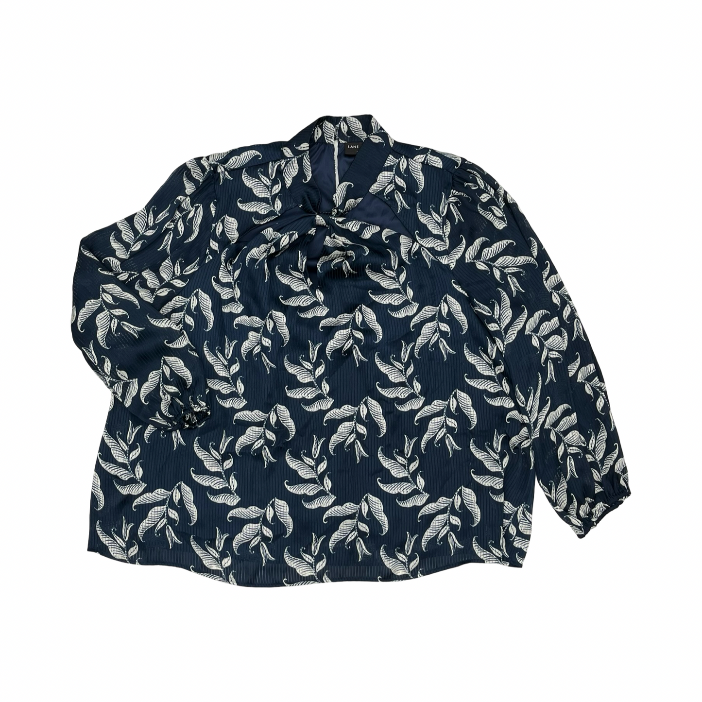Blouse Ls By Lane Bryant In Navy, Size:2X