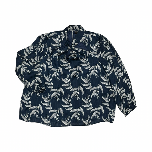 Blouse Ls By Lane Bryant In Navy, Size:2X