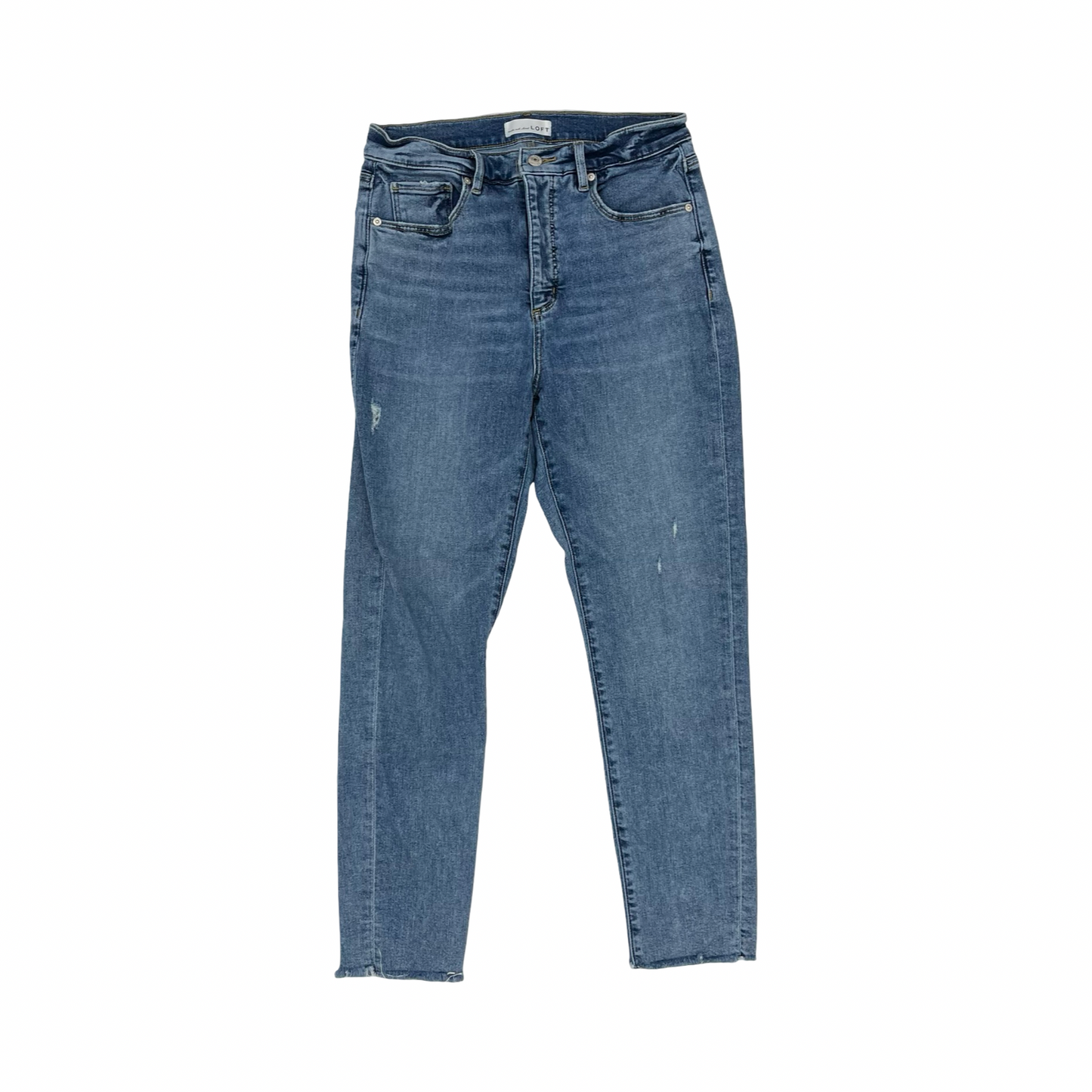 Jeans Skinny By Loft In Blue Denim, Size:10