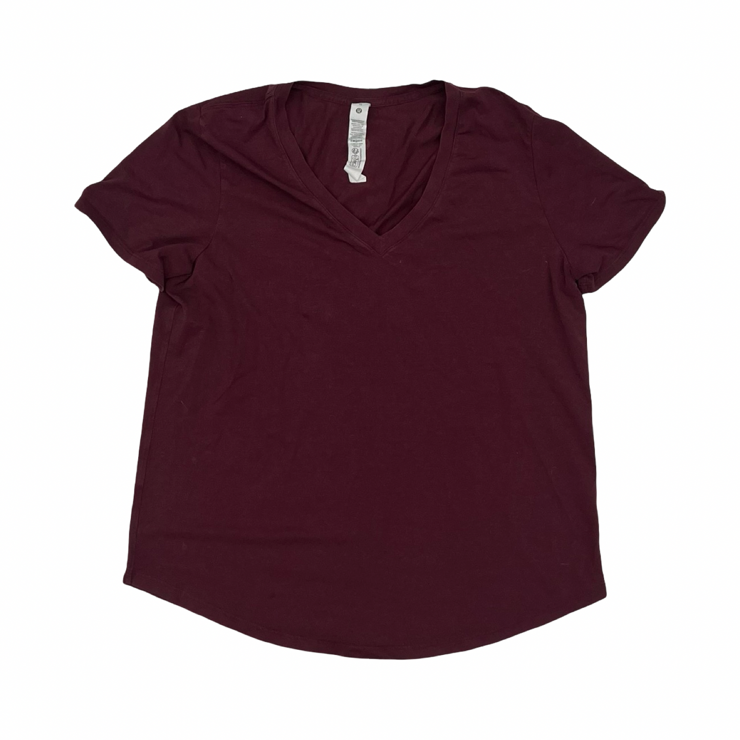 Athletic Top Ss By Lululemon In Red, Size:M