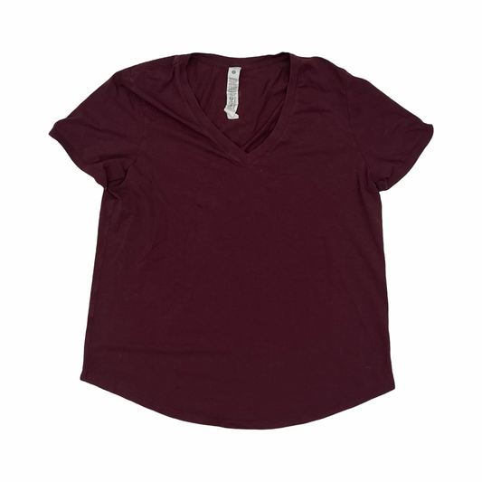 Athletic Top Ss By Lululemon In Red, Size:M