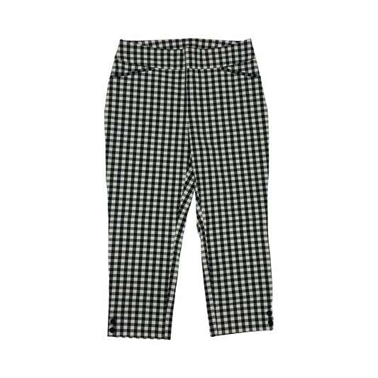 Pants Cropped By Chicos In Black & Cream, Size:L