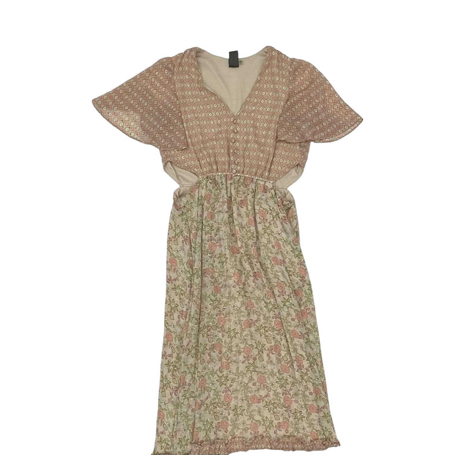 Dress Party Long By Taylor In Pink & Tan, Size:10