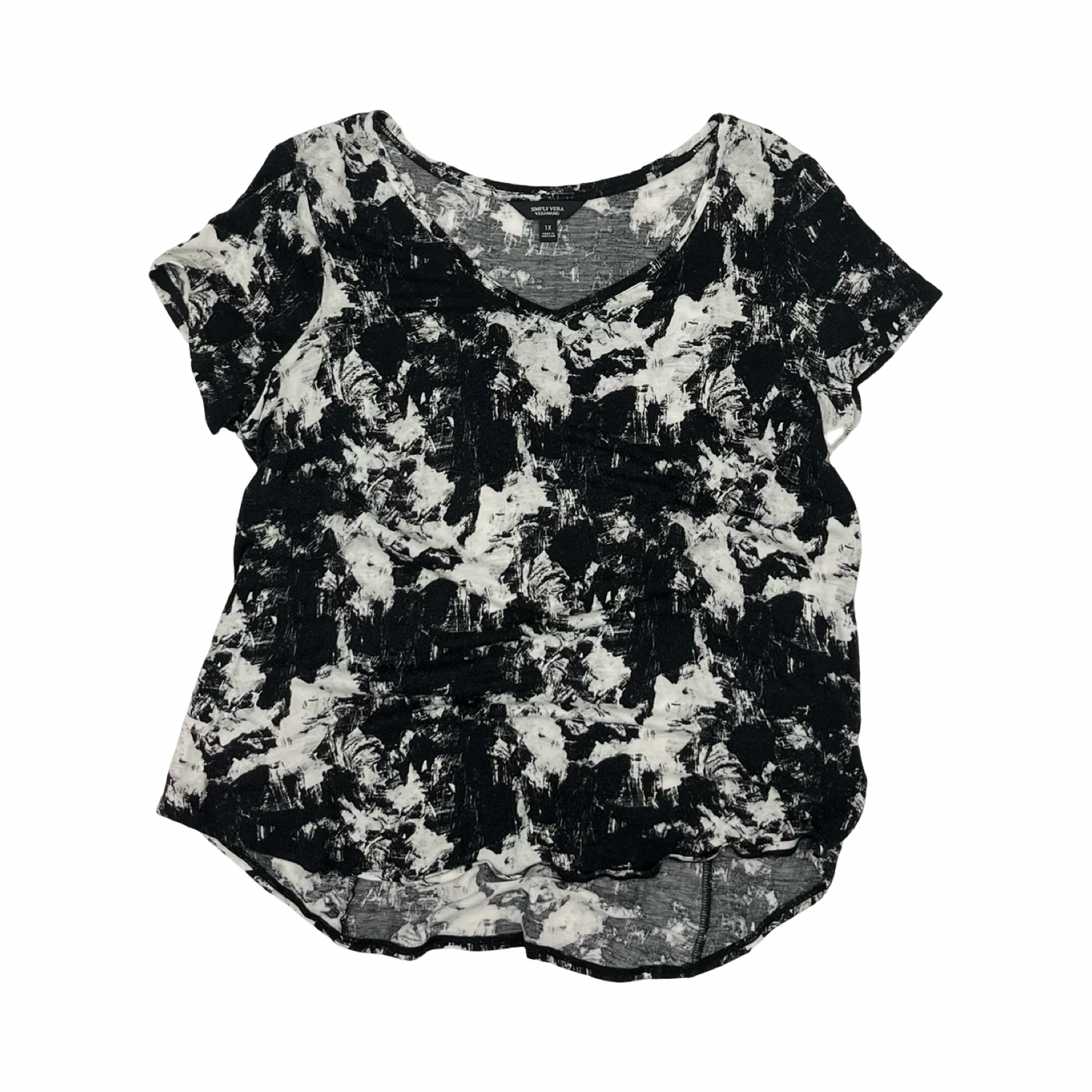 Top Ss By Simply Vera In Black & White, Size:1X