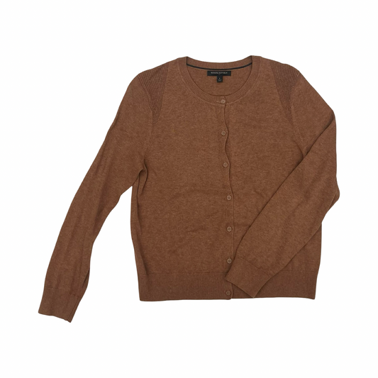 Sweater Cardigan By Banana Republic In Brown, Size:L