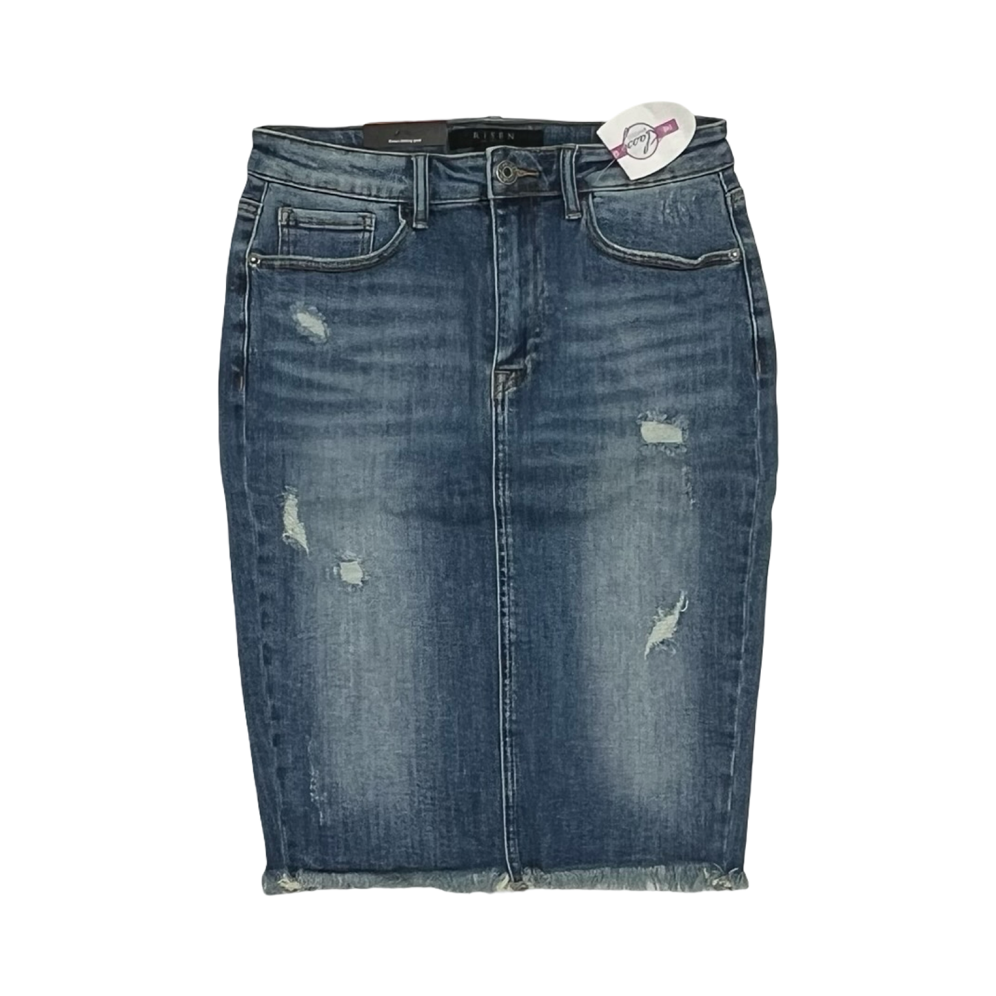 Skirt Mini & Short By Risen In Blue Denim, Size:M