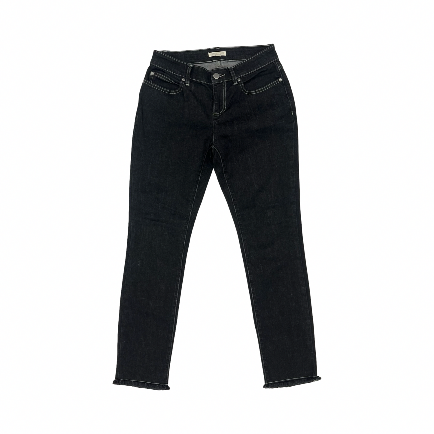 Jeans Skinny By Eileen Fisher In Black Denim, Size:4P