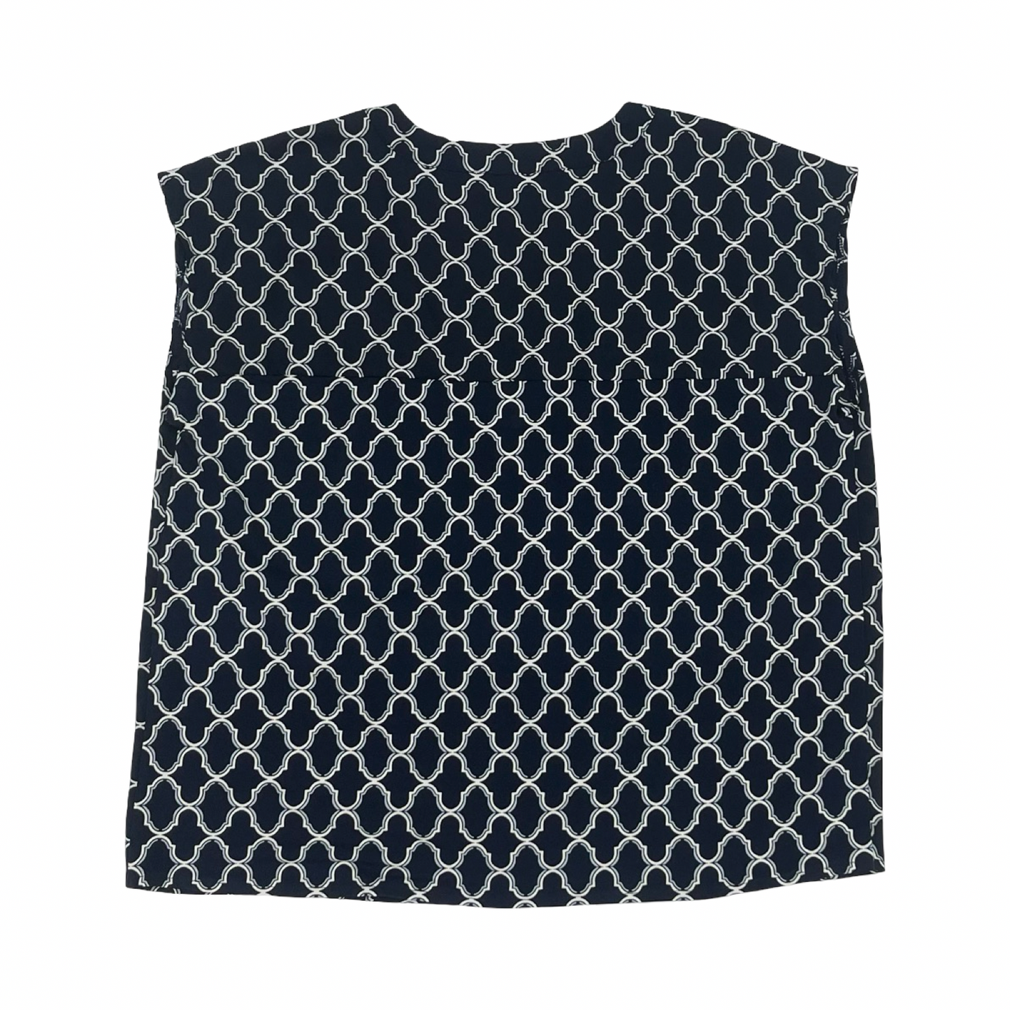 Blouse Ss By Ann Taylor In Blue & White, Size:M