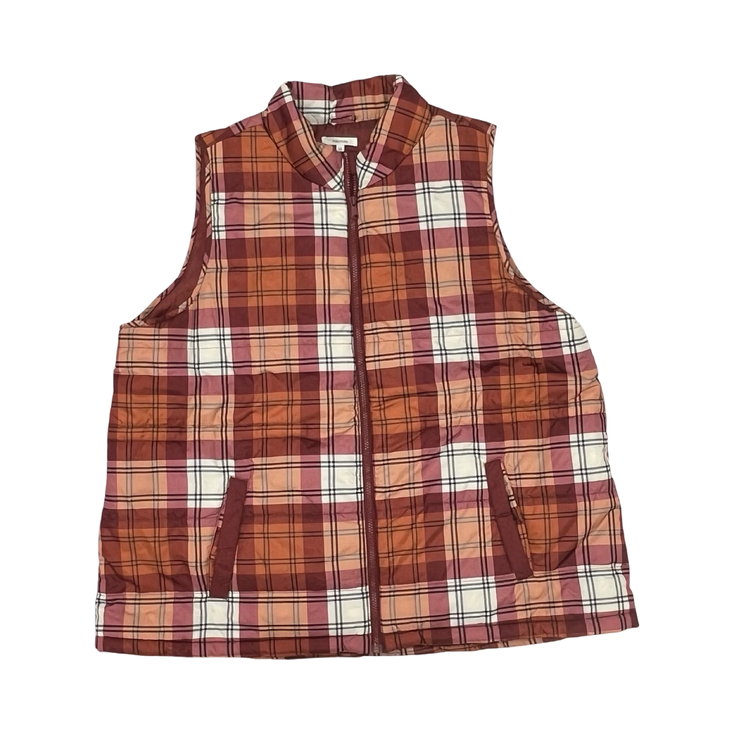 Vest Puffer & Quilted By Maurices In Brown & Orange, Size:2X