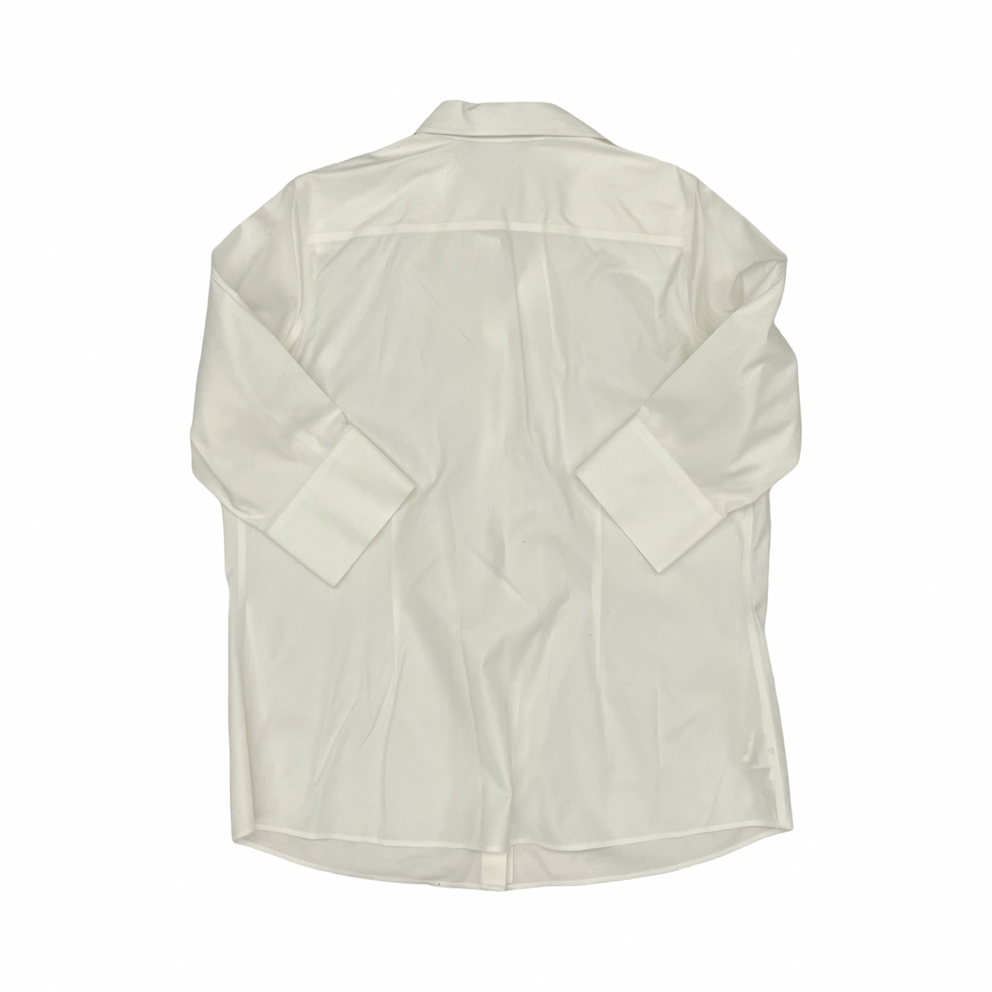 Blouse 3/4 Sleeve By Eddie Bauer In White, Size:1X