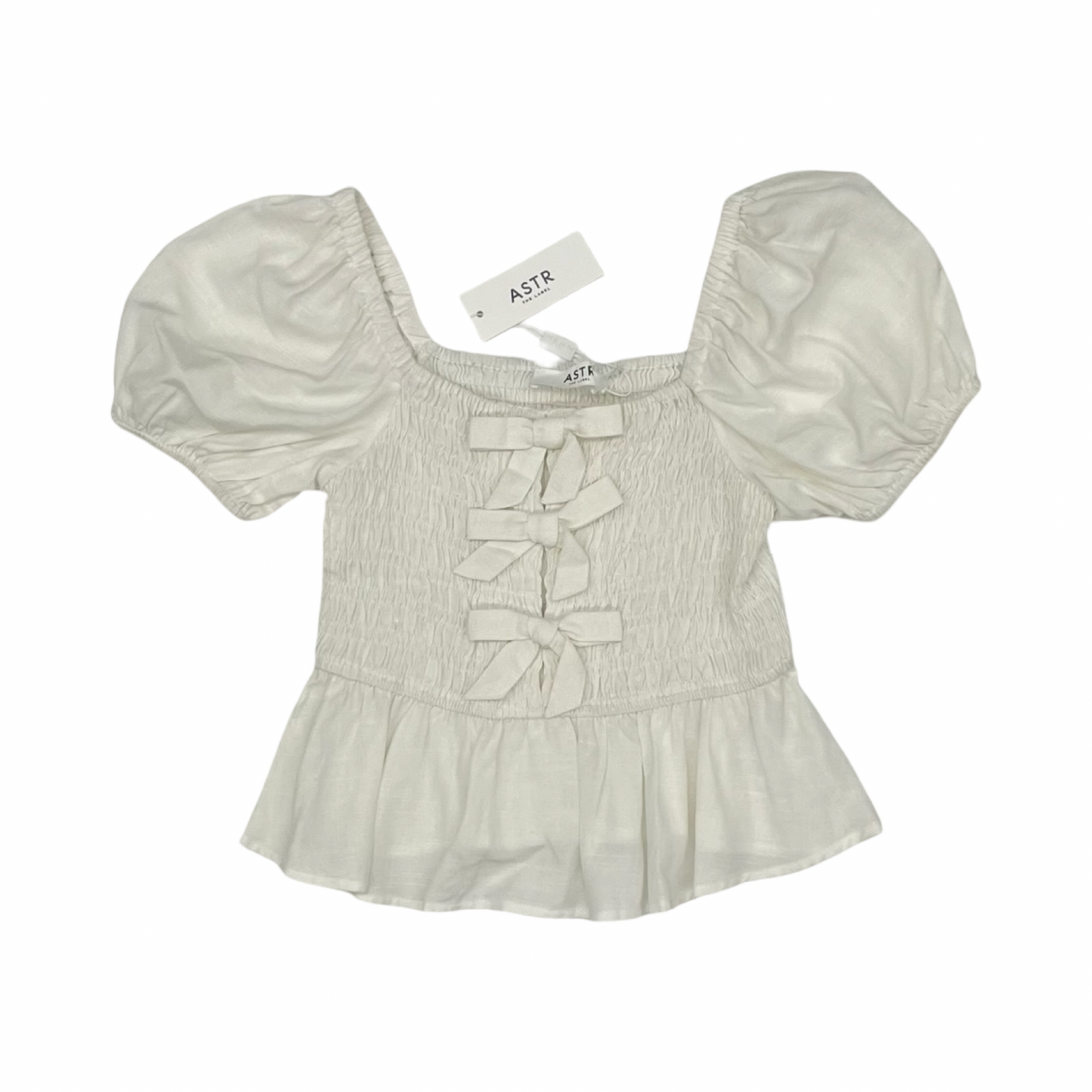 Blouse Ss By Astr In White, Size:Xs