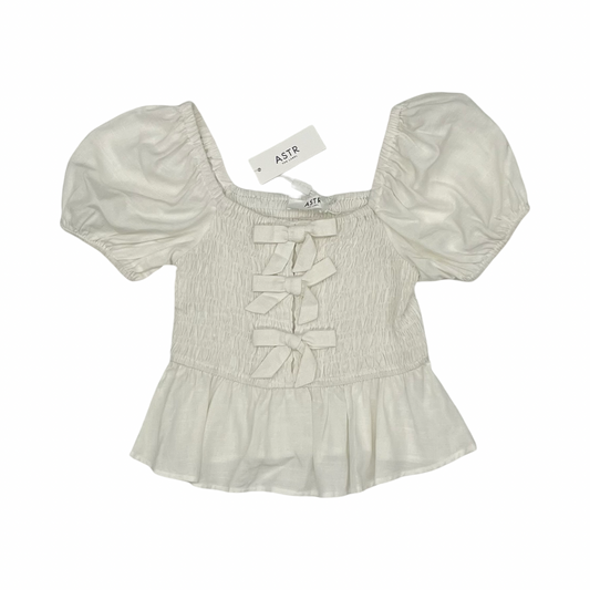 Blouse Ss By Astr In White, Size:Xs