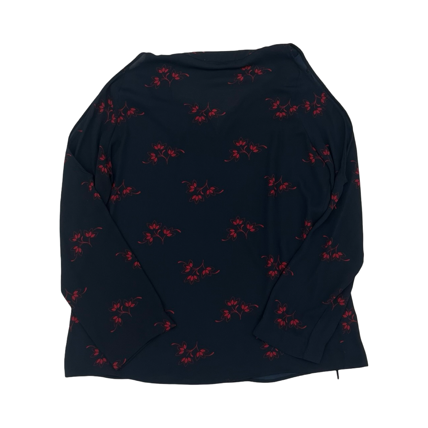 Blouse LS By Loft In Blue & Red, Size:M