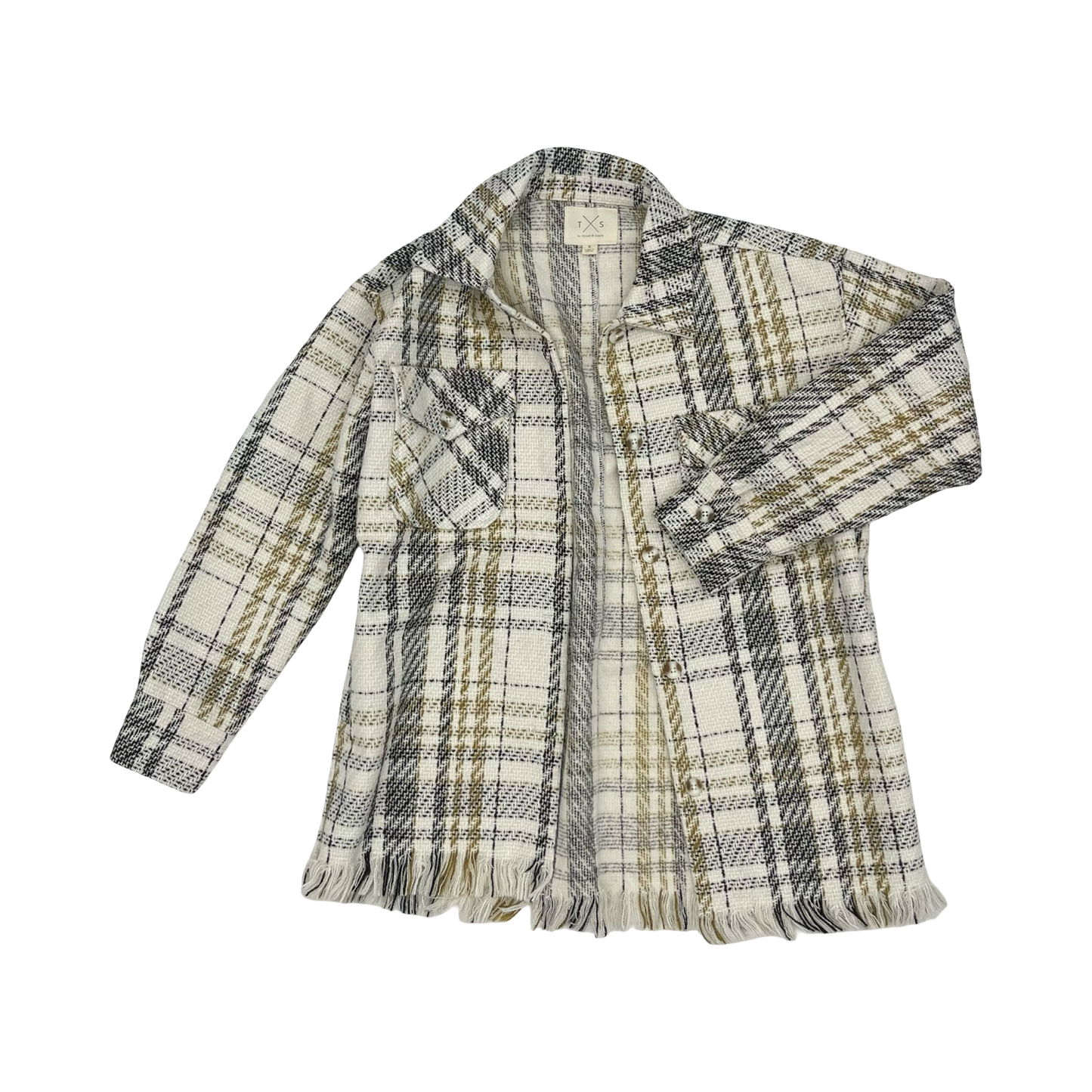 Jacket Shirt By Thread And Supply In Black & Tan, Size:S