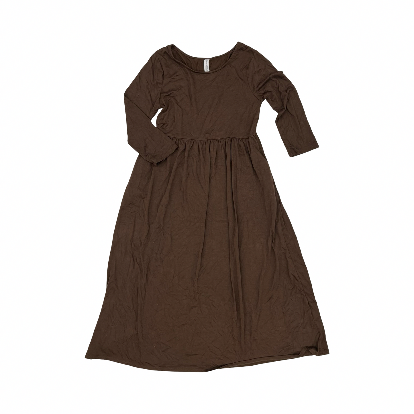 Dress Casual Midi By Zenana In Brown, Size:M