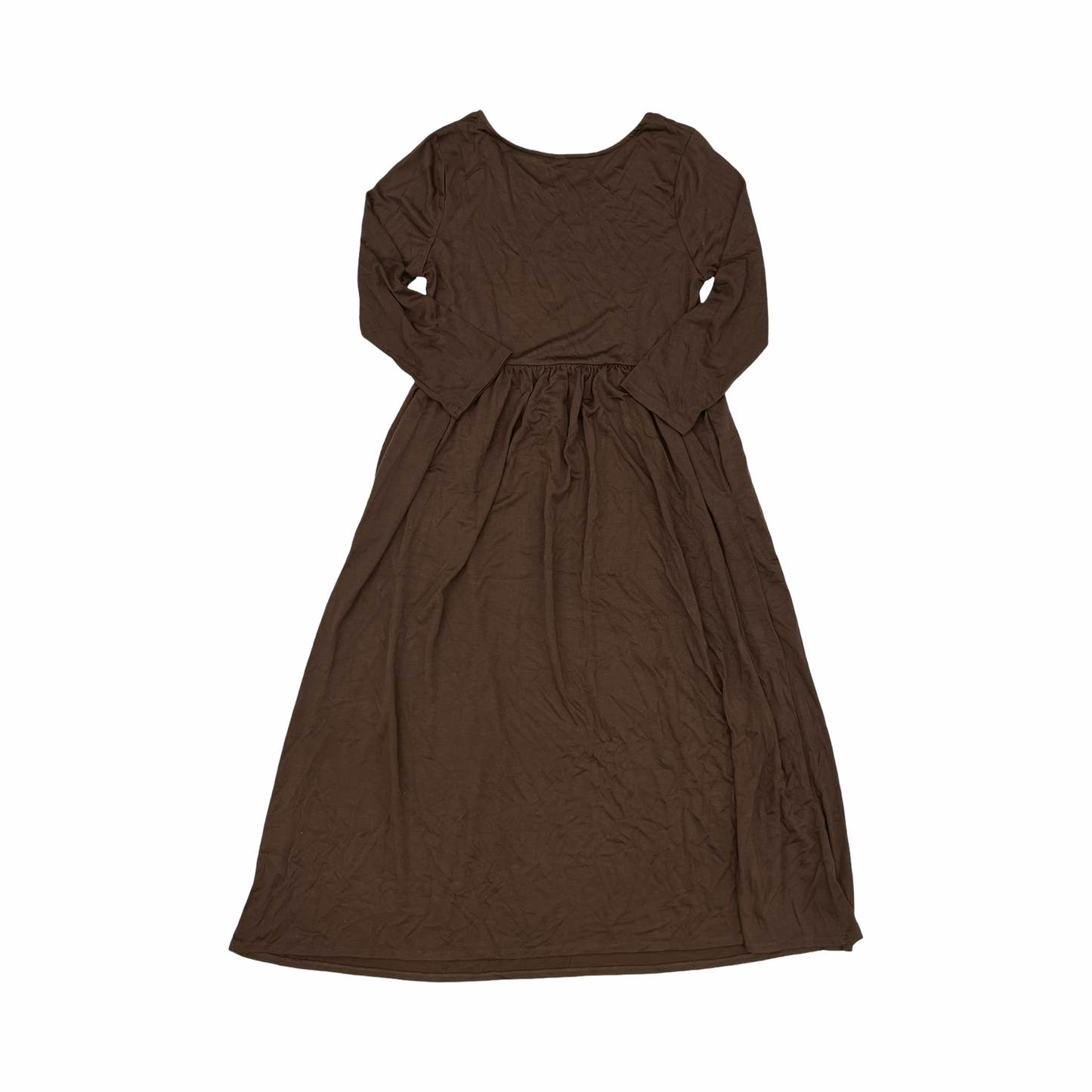 Dress Casual Midi By Zenana In Brown, Size:M