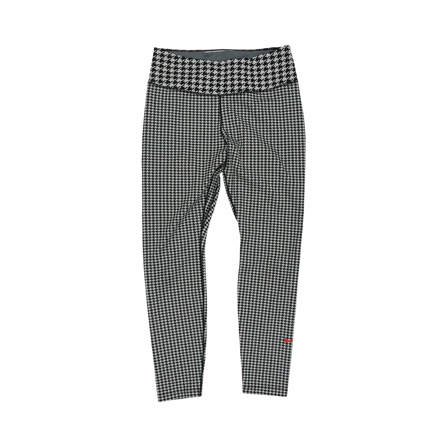 Athletic Leggings By Nike In Black & White, Size:M