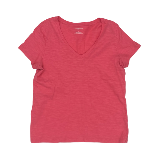 Top Ss Basic By Talbots In Pink, Size:L