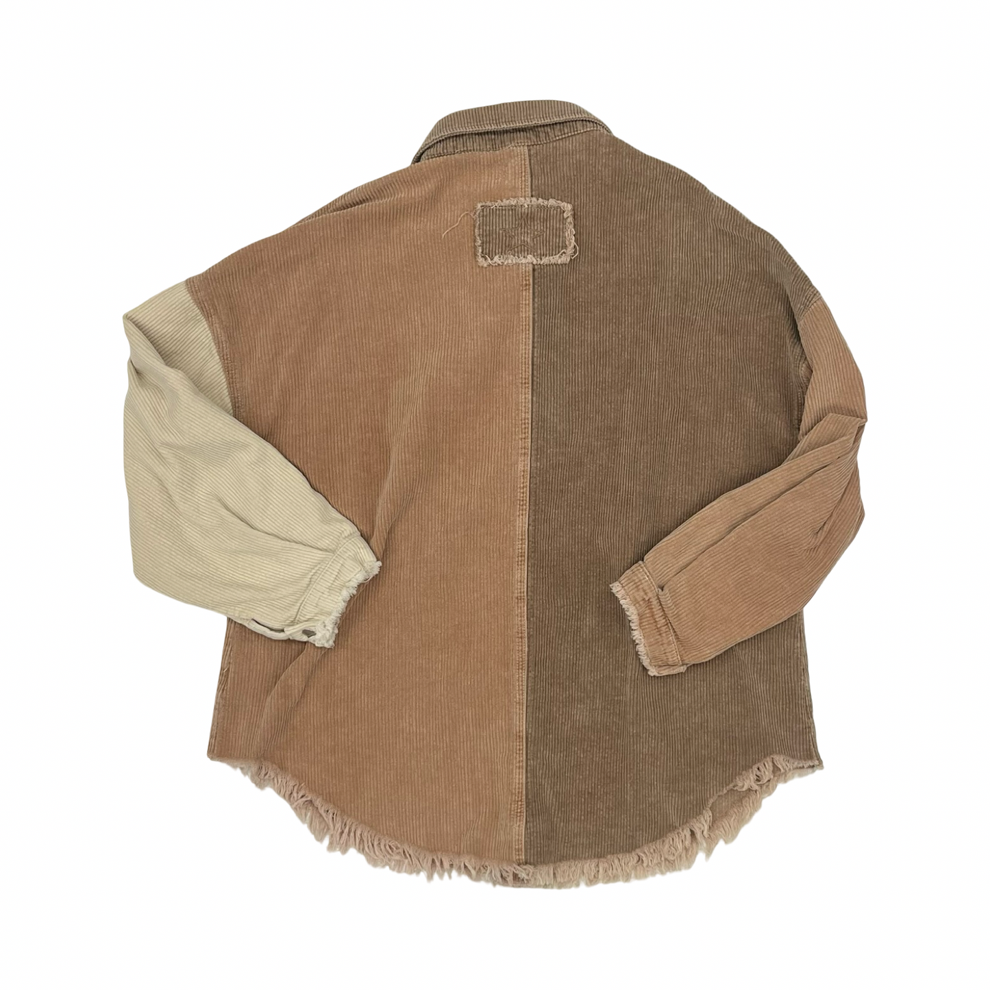 Jacket Shirt By Pol In Cream & Tan, Size:M