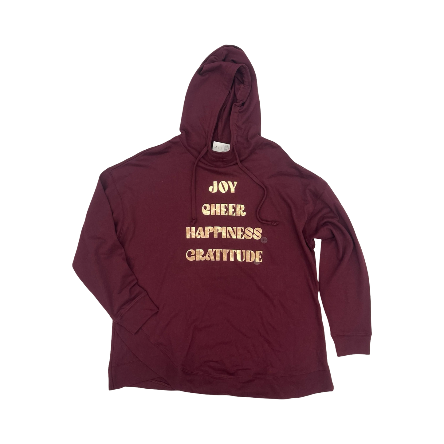 Sweatshirt Hoodie By Lane Bryant In Maroon, Size:Xl