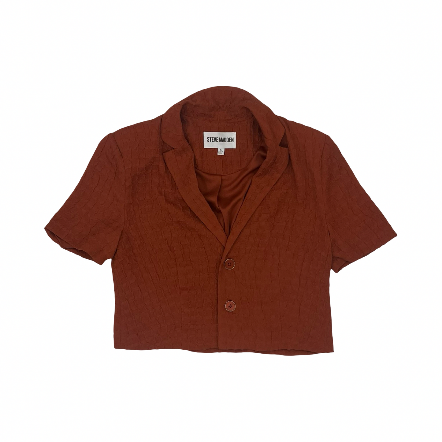 Blouse Ss By Steve Madden In Brown, Size:S