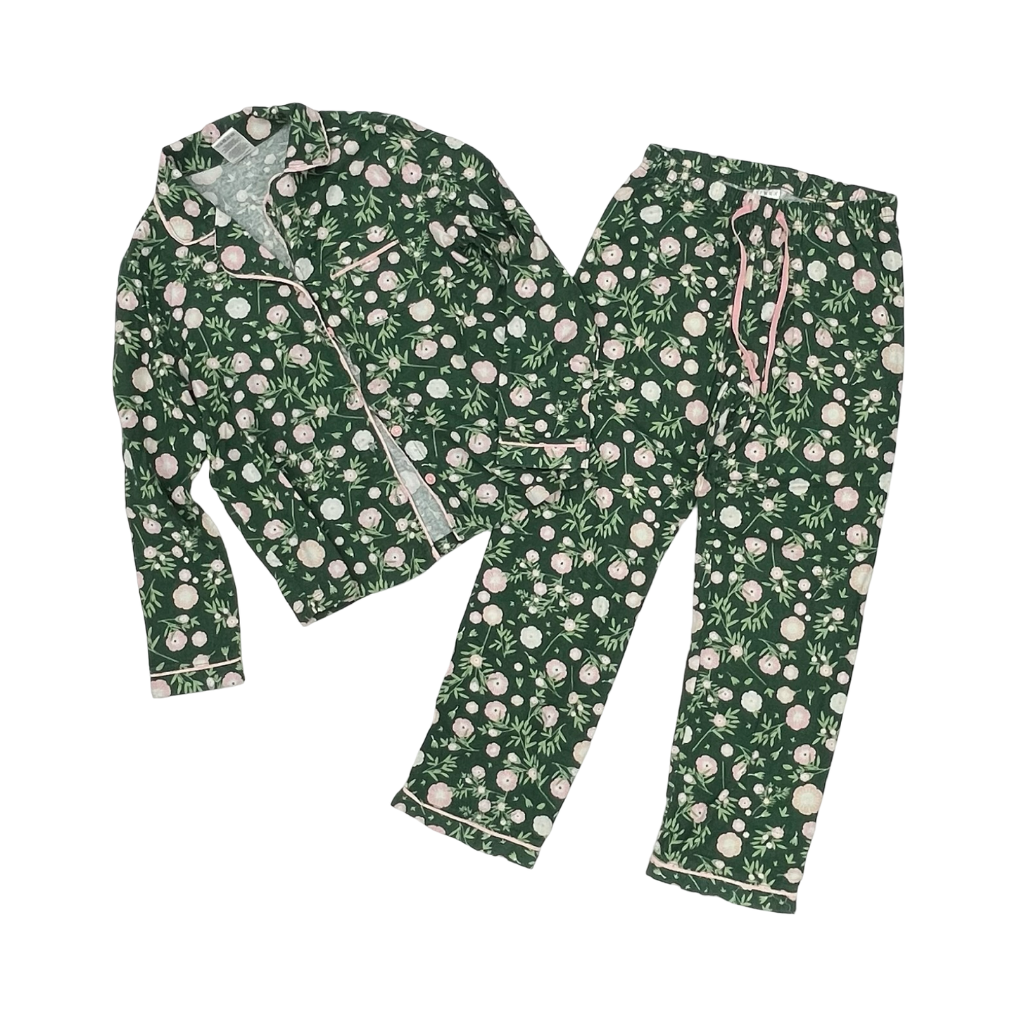 Pajamas 2Pc By Serra In Green & Pink, Size:S