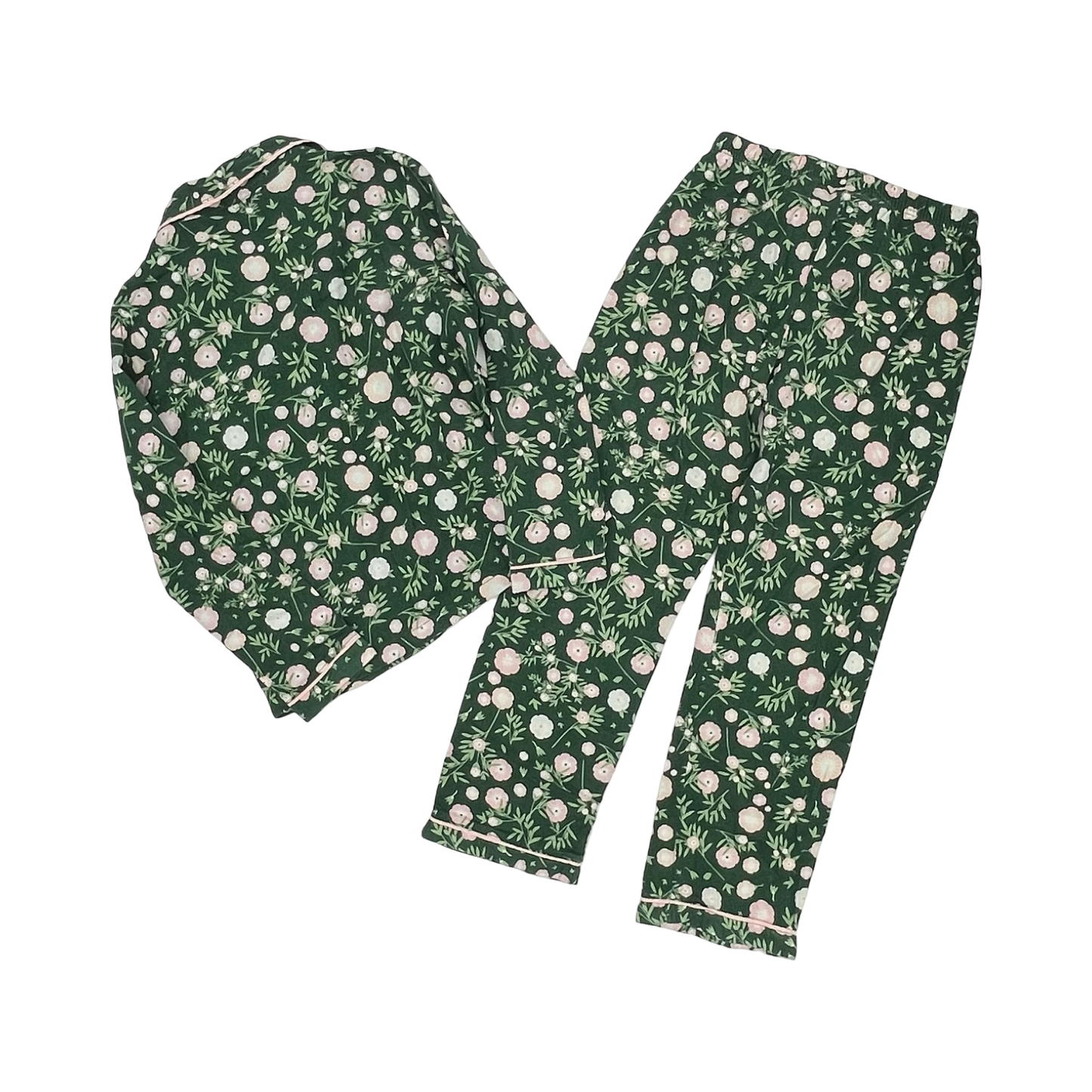 Pajamas 2Pc By Serra In Green & Pink, Size:S