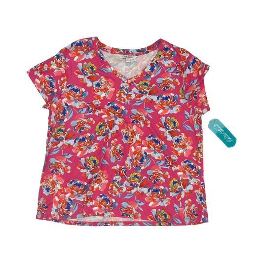 Top Ss By Clothes Mentor In Floral Print, Size:L
