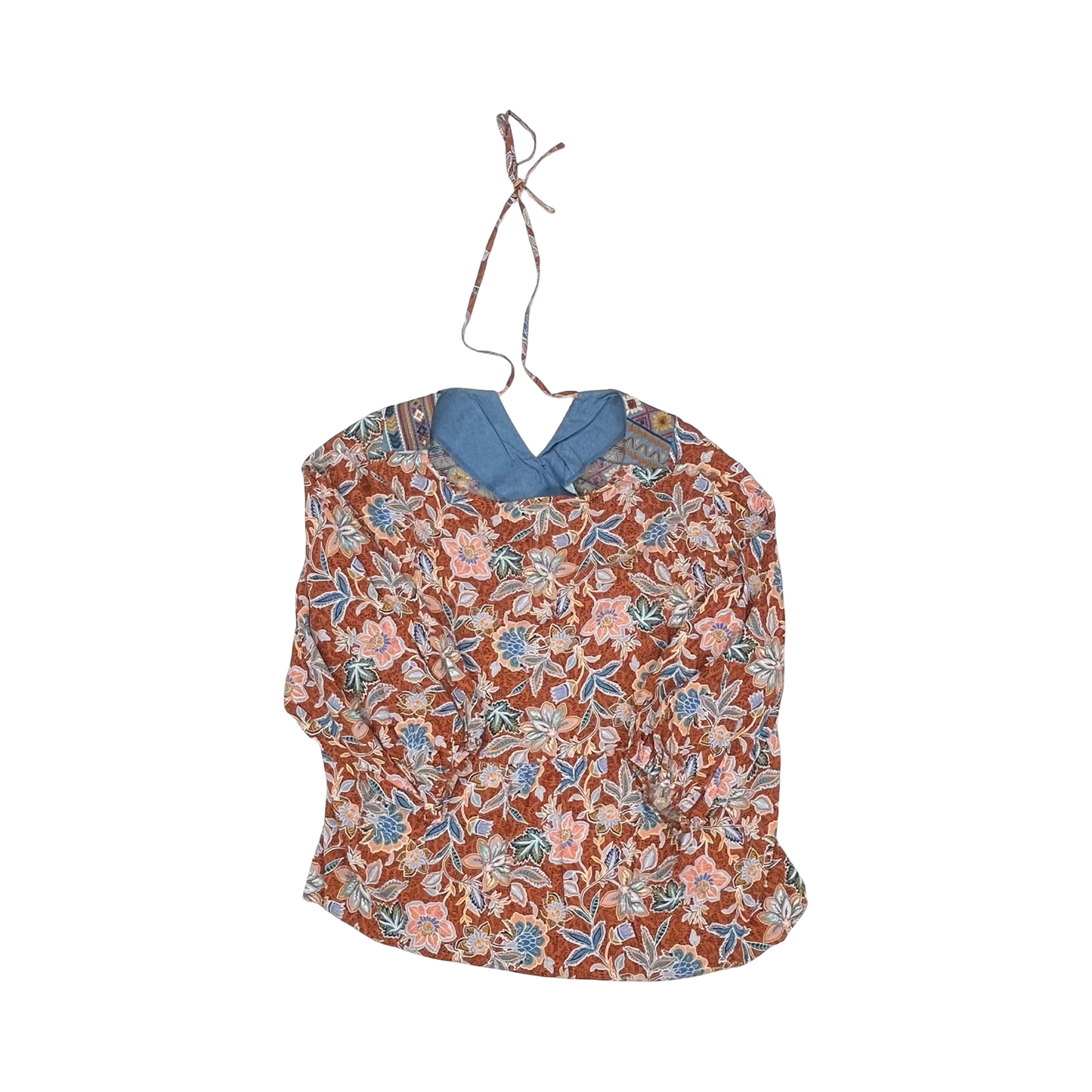 Blouse 3/4 Sleeve By Savanna Jane In Brown, Size:1X