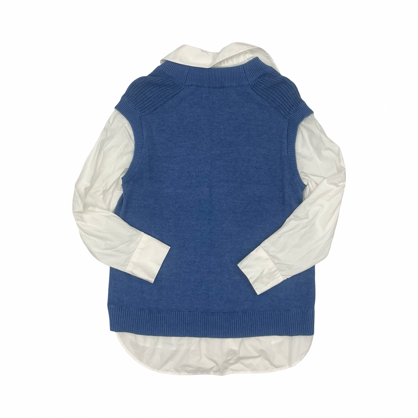 Sweater By Clothes Mentor In Blue & White, Size:L