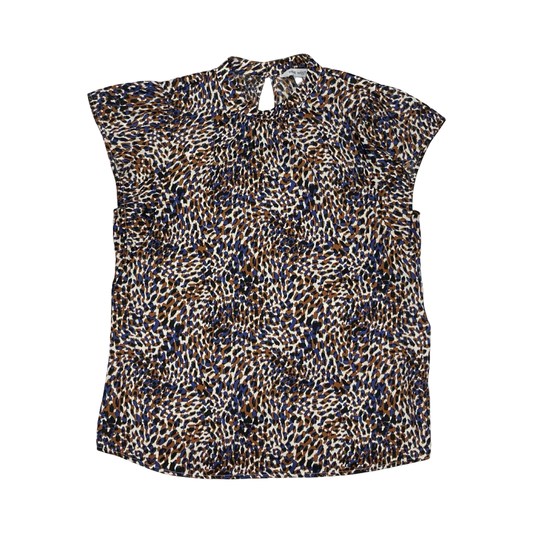 Blouse Ss By Nine West In Blue & Brown, Size:M