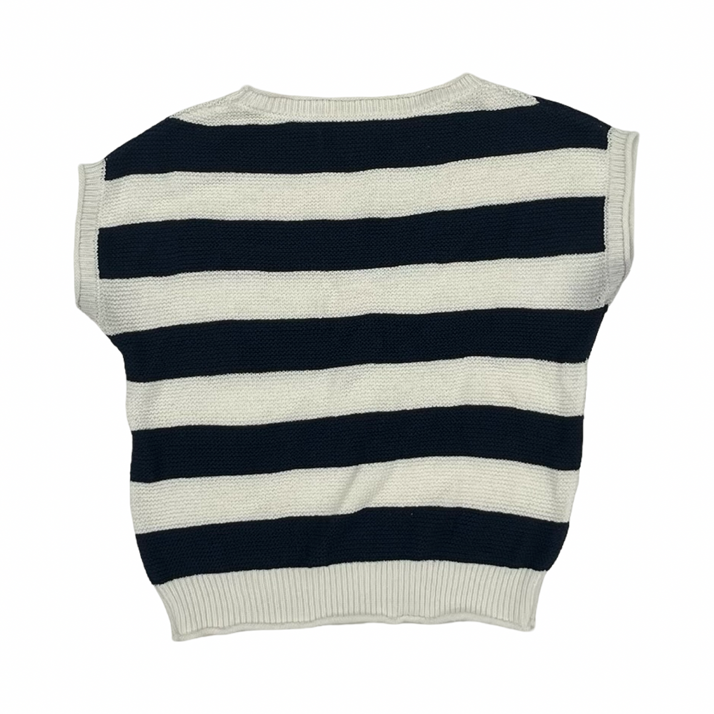 Vest Sweater By Logg In Blue & White, Size:Xsp