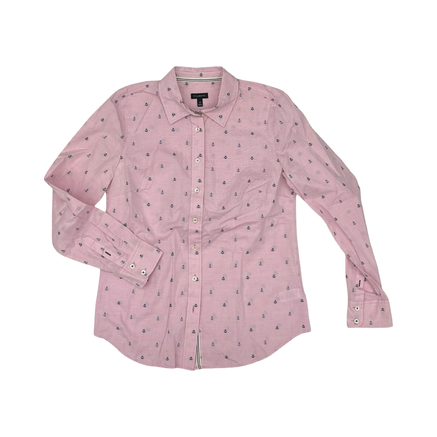 Blouse 3/4 Sleeve By Talbots In Blue & Pink, Size:Xs