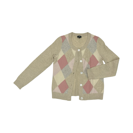 Sweater Cardigan By Talbots In Pink & Tan, Size:Sp