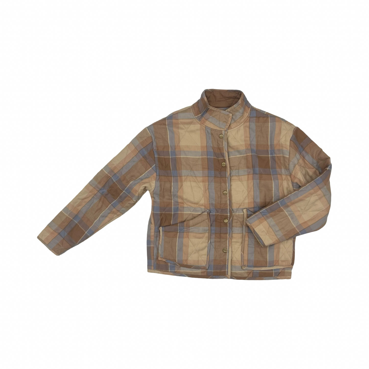 Jacket Puffer & Quilted By Z Supply In Blue & Tan, Size:S