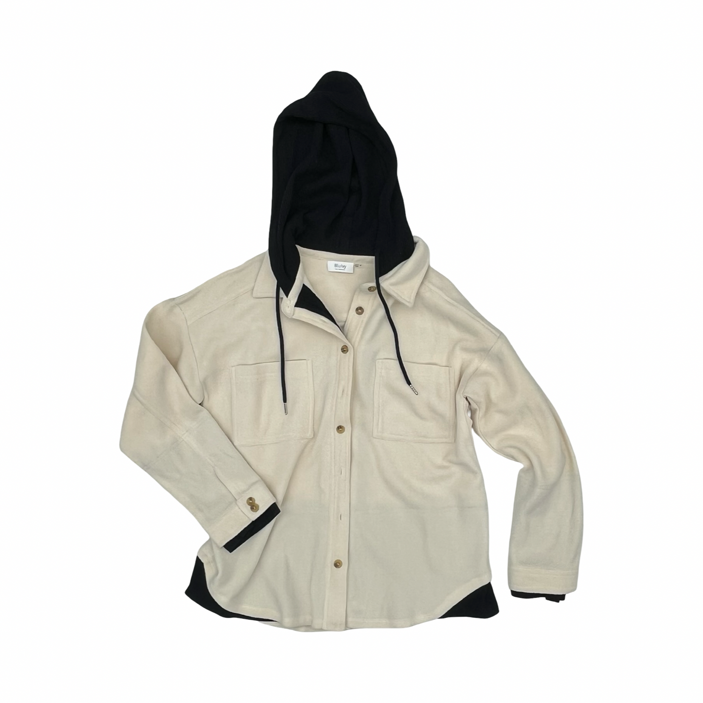 Jacket Fleece By Bluivy In Black & Cream, Size:M