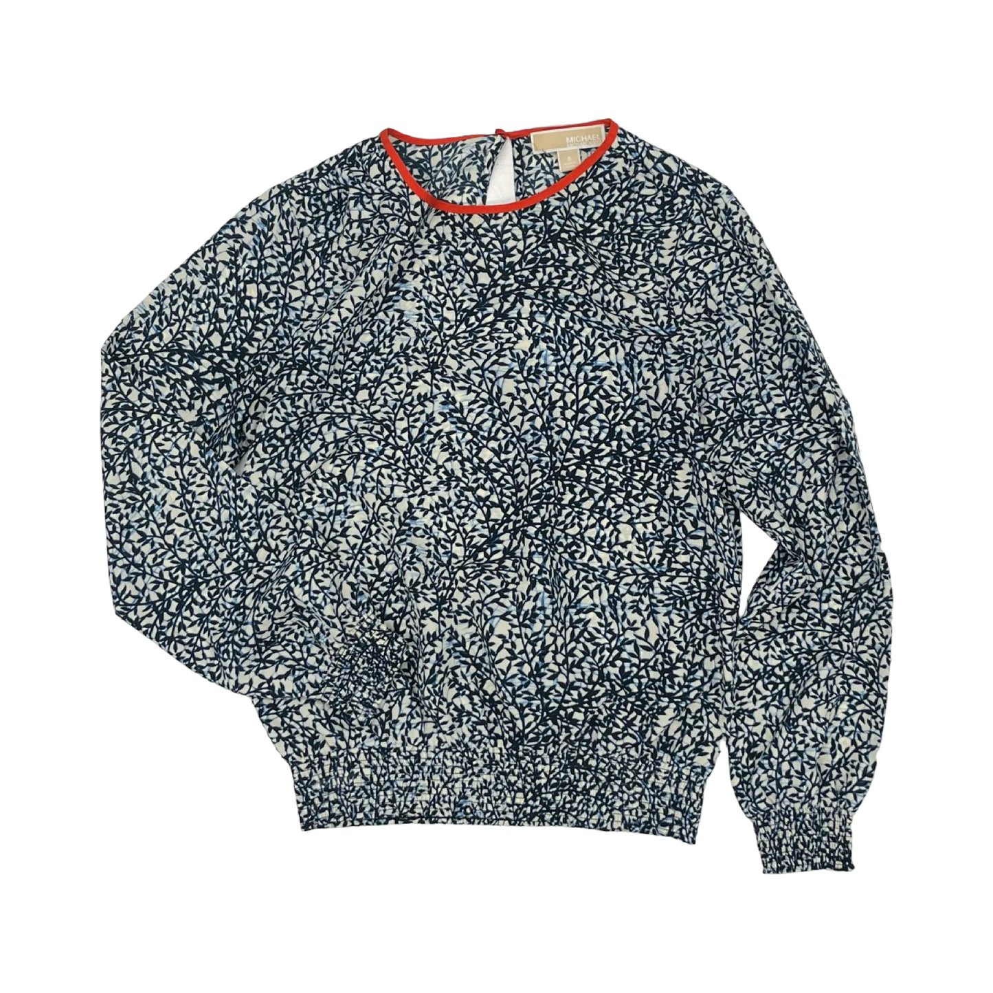 Blouse Designer By Michael Kors In Blue & White, Size:S