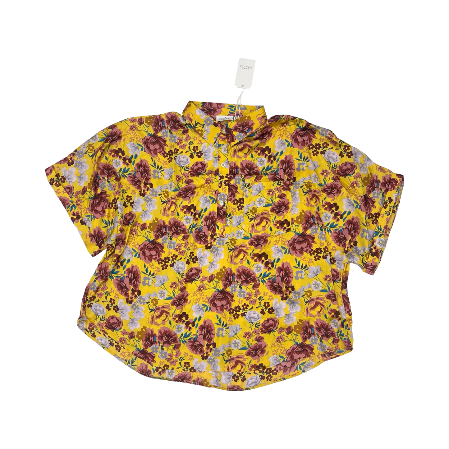 Blouse Ss By Emily Wonder In Yellow, Size:1X