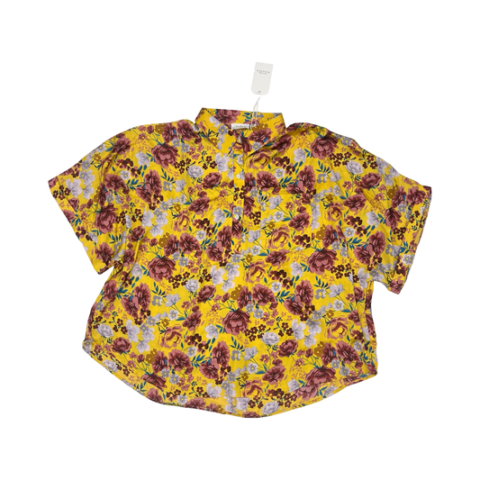 Blouse Ss By Emily Wonder In Yellow, Size:1X