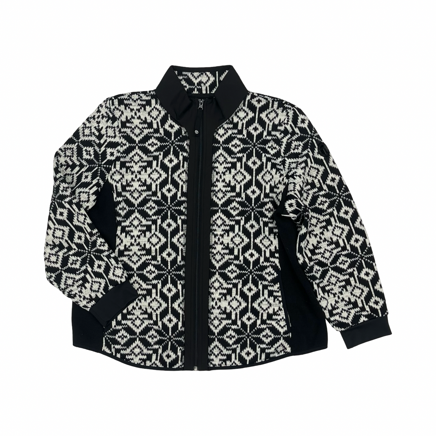 Jacket Fleece By Talbots In Black & White, Size:Xlp