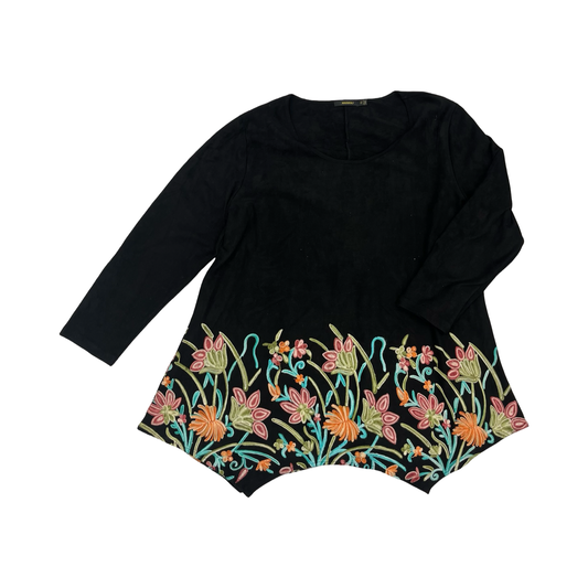 Tunic Ls By Radzoli In Black, Size:1X