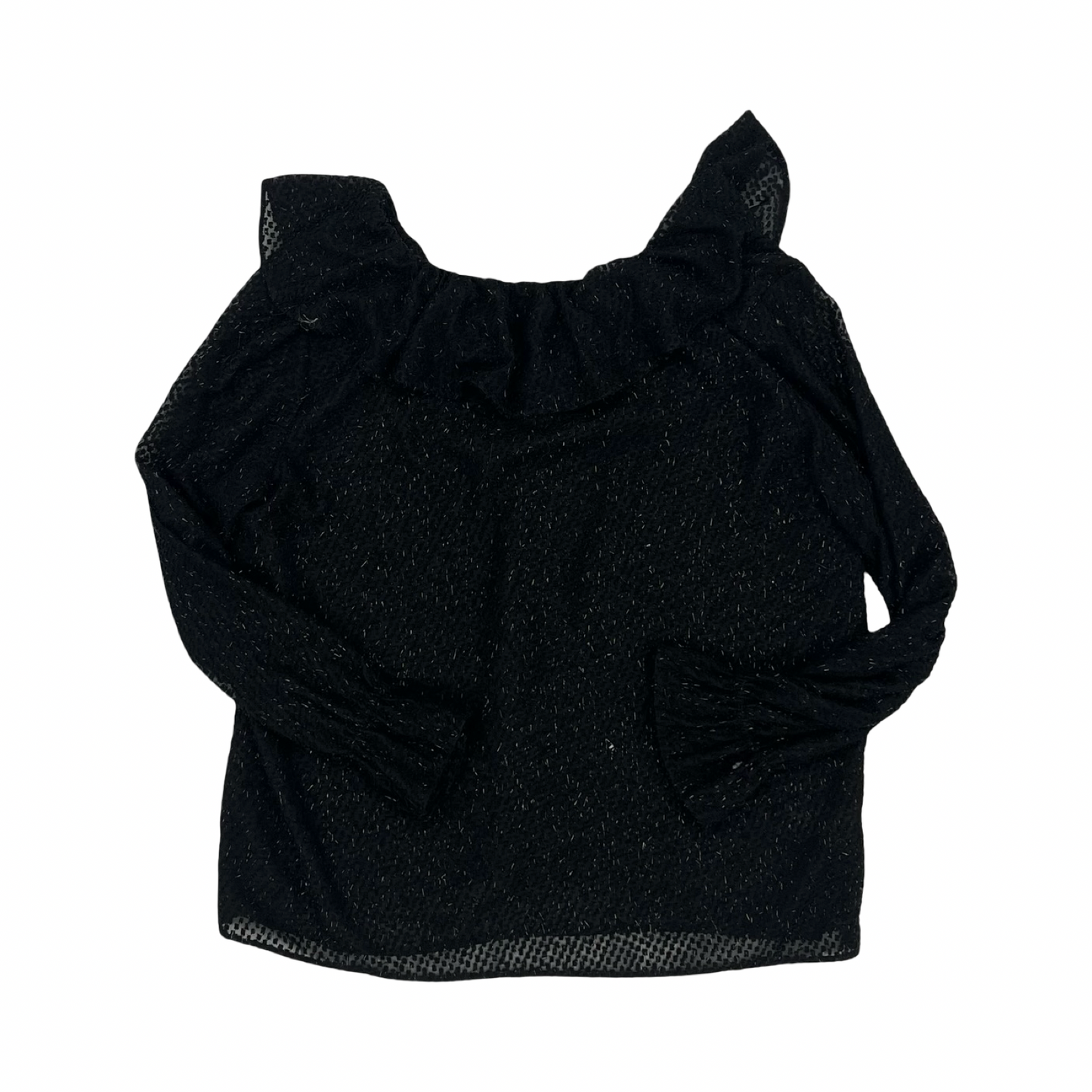 Blouse Ls By Loft In Black, Size:Xl